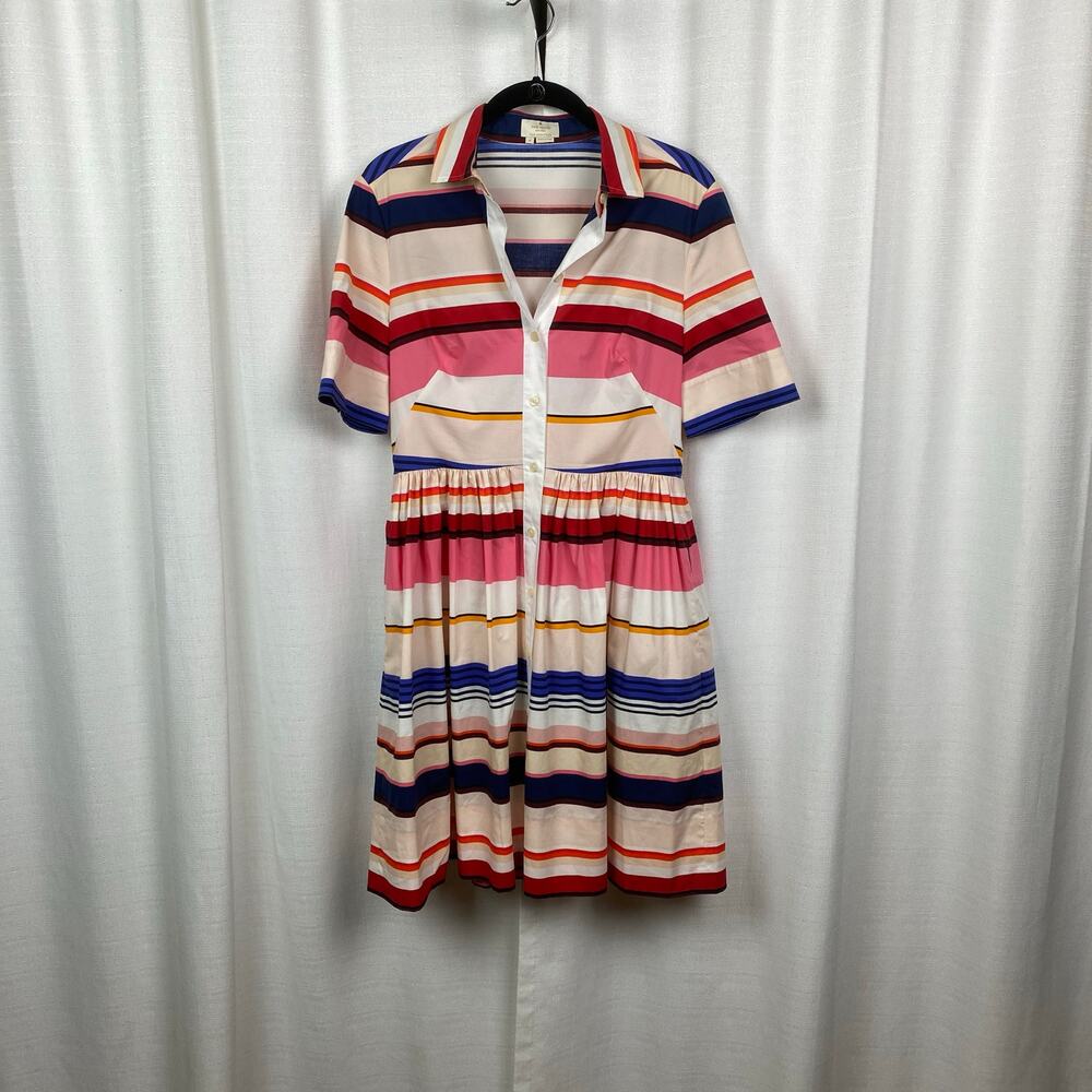 Kate Spade New York Spice Things Up Berber Stripe Shirt Dress Sz.4 - Picture 4 of 16